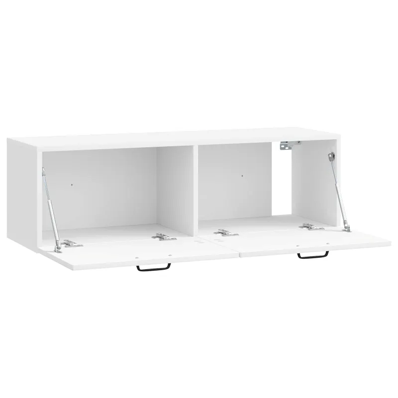 Sieninė TV spintelė Itin blizgi balta 98 x 31 x 30 cm