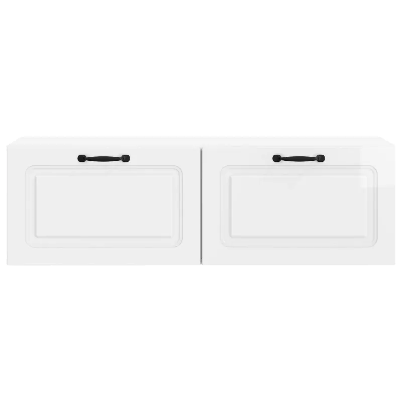 Sieninė TV spintelė Itin blizgi balta 98 x 31 x 30 cm