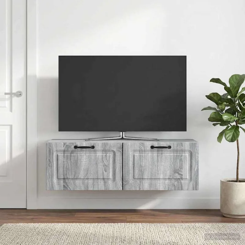Sieninė TV spintelė Pilka sonoma ąžuolo 98 x 31 x 30 cm