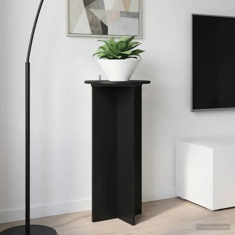 Augalų stovas 2 pcs Juoda 40 x 40 x 80 cm Apdirbta mediena