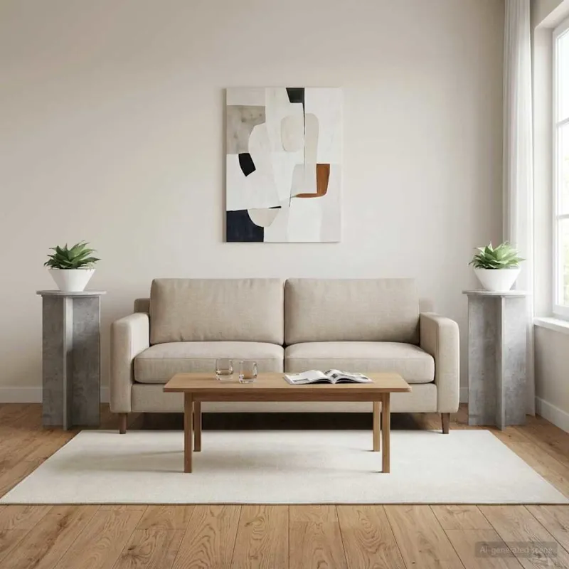 Augalų stovas 2 pcs Betono pilka 40 x 40 x 80 cm