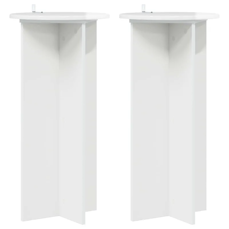Augalų stovas 2 pcs Itin blizgi balta 40 x 40 x 80 cm