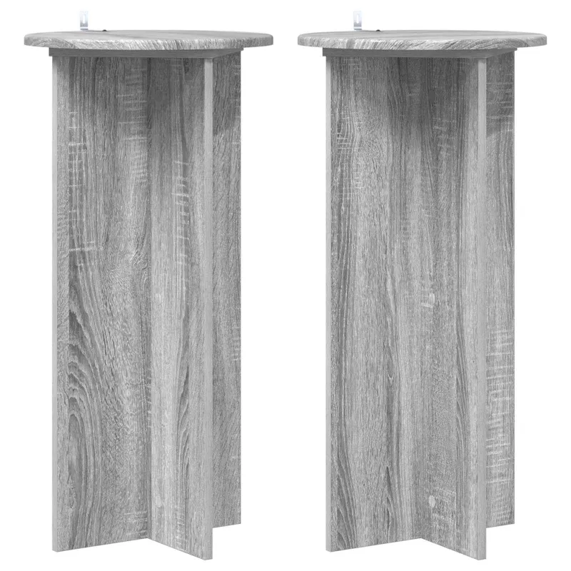 Augalų stovas 2 pcs Pilka sonoma ąžuolo 40 x 40 x 80 cm