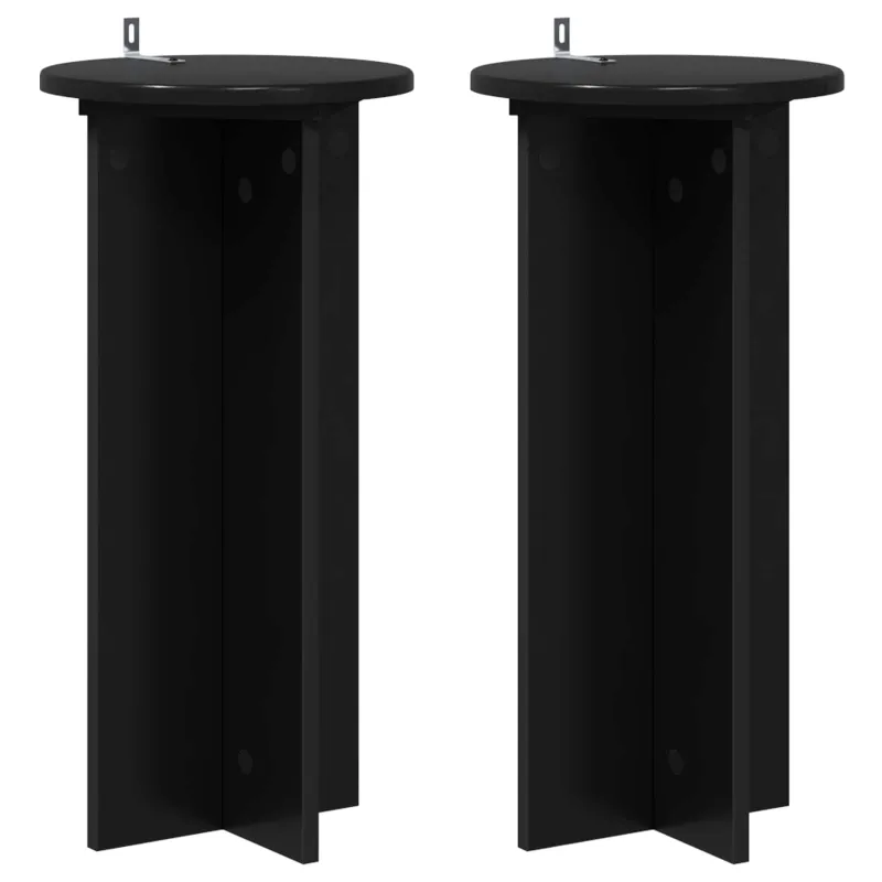 Augalų stovas 2 pcs Juoda 29,5 x 29,5 x 60 cm Apdirbta mediena