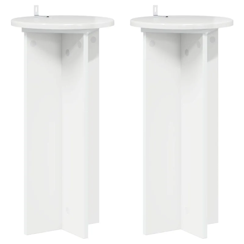 Augalų stovas 2 pcs Itin blizgi balta 29,5 x 29,5 x 60 cm