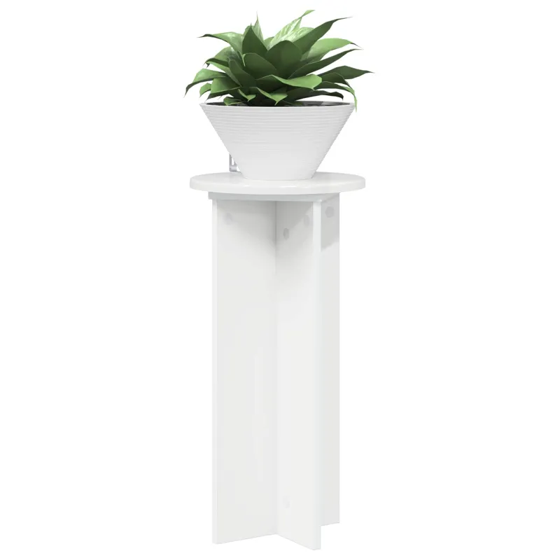 Augalų stovas 2 pcs Itin blizgi balta 29,5 x 29,5 x 60 cm