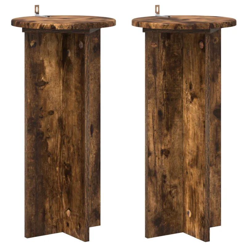 Augalų stovas 2 pcs Dūminio ąžuolo 29,5 x 29,5 x 60 cm