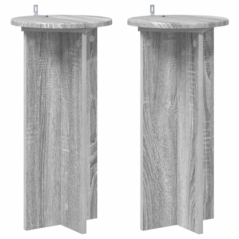 Augalų stovas 2 pcs Pilka sonoma ąžuolo 29,5 x 29,5 x 60 cm