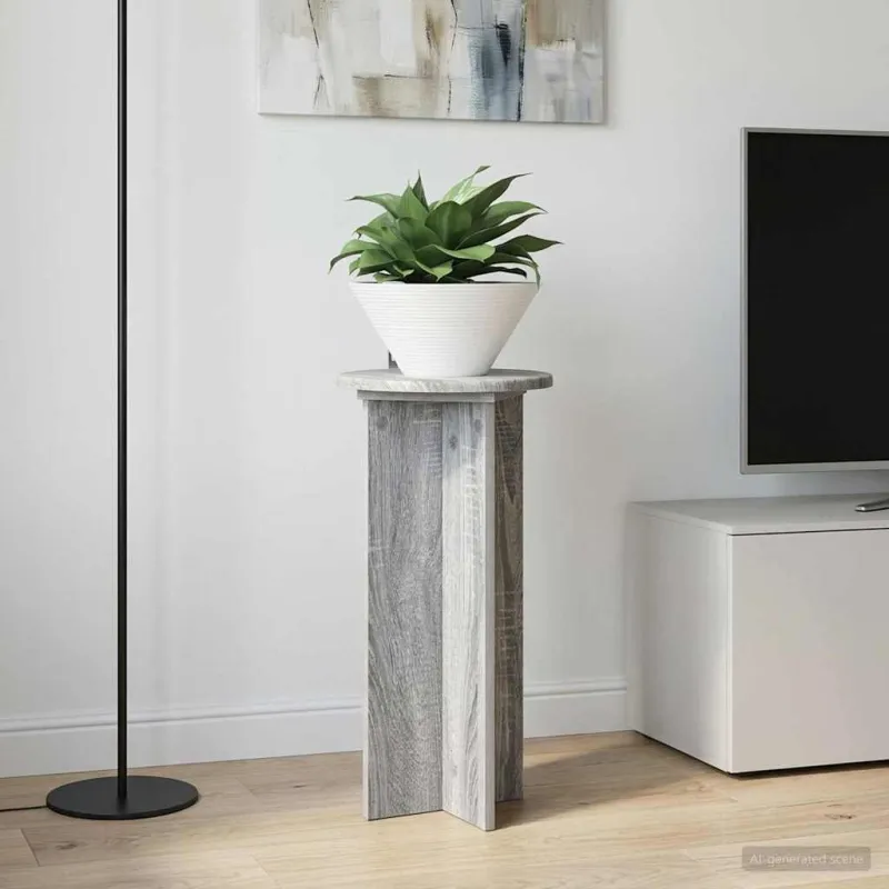 Augalų stovas 2 pcs Pilka sonoma ąžuolo 29,5 x 29,5 x 60 cm