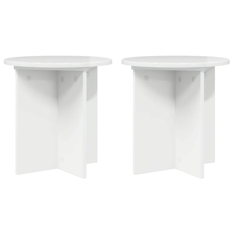 Augalų stovas 2 pcs Itin blizgi balta 40 x 40 x 40 cm