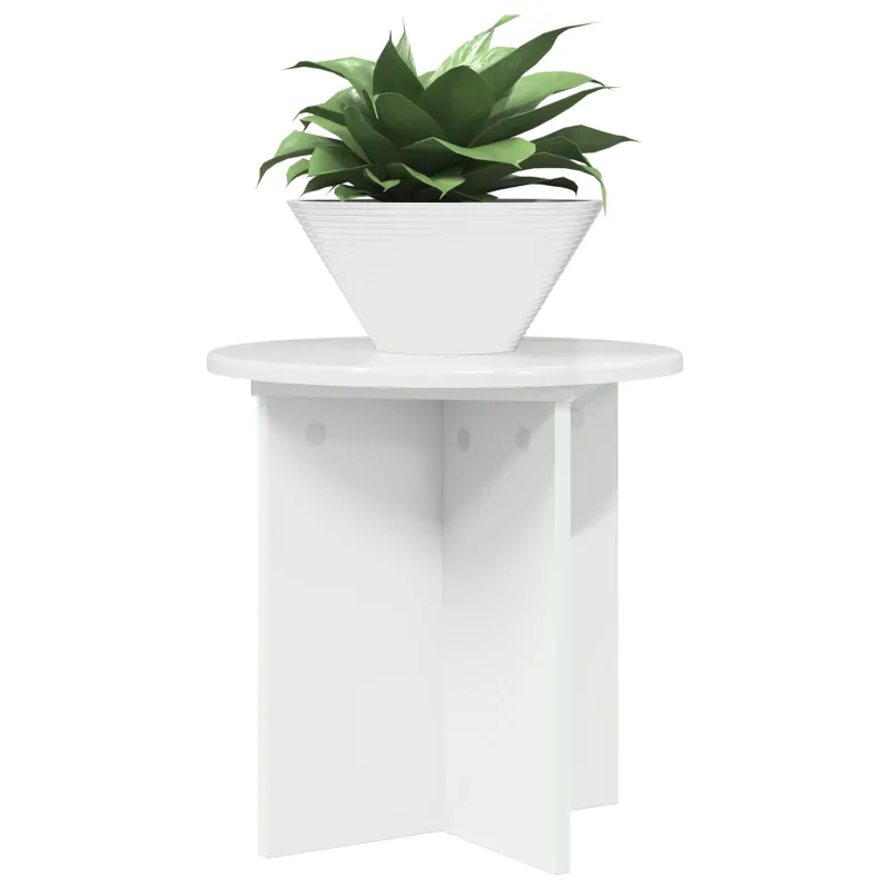 Augalų stovas 2 pcs Itin blizgi balta 40 x 40 x 40 cm