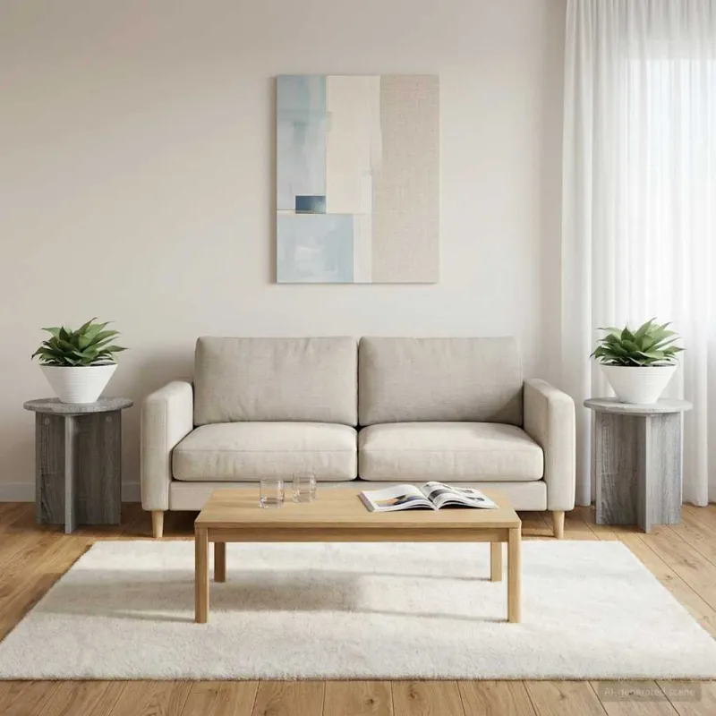 Augalų stovas 2 pcs Pilka sonoma ąžuolo 40 x 40 x 40 cm