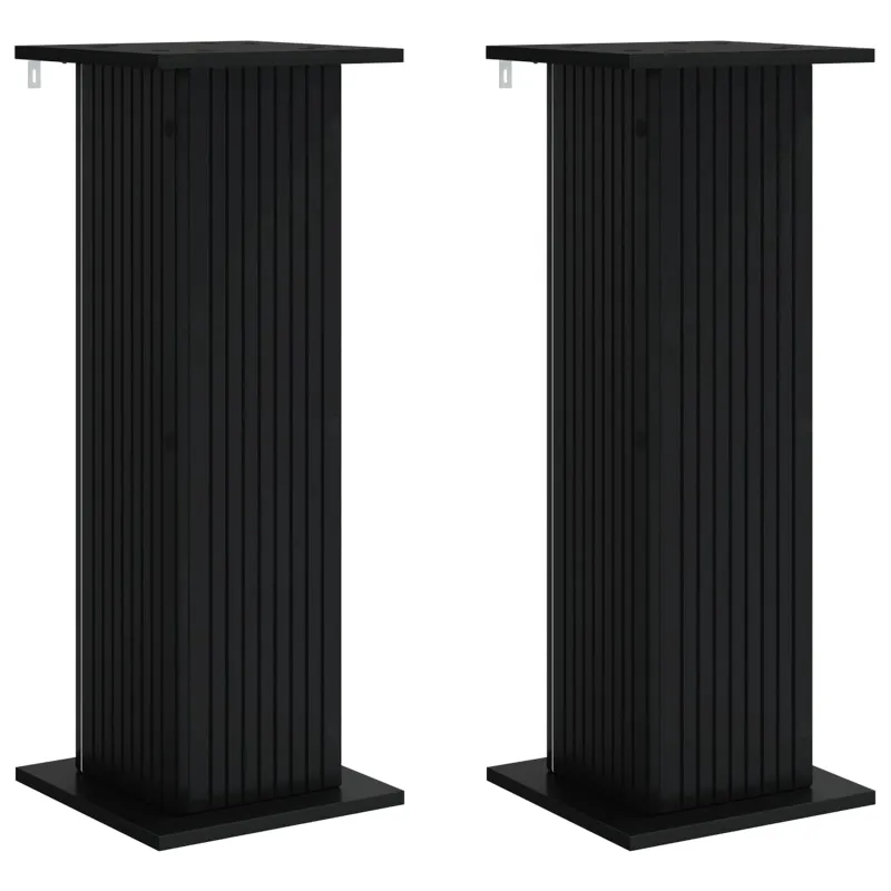Augalų stovas 2 pcs Juoda 30,5 x 30 x 80,5 cm Apdirbta mediena
