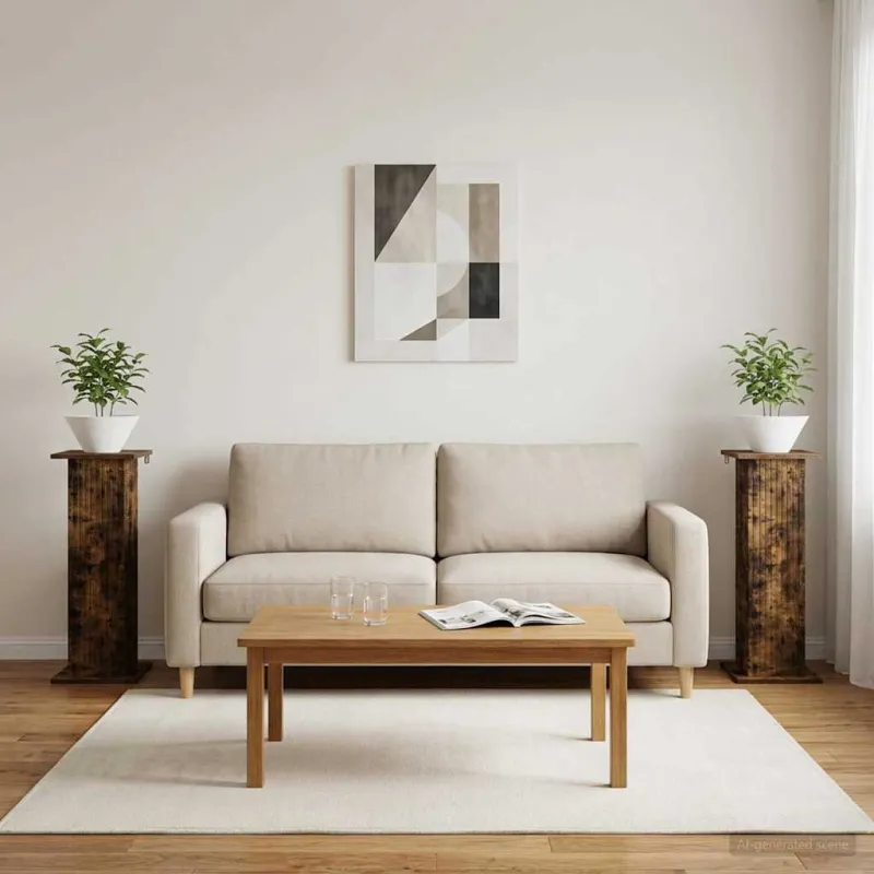 Augalų stovas 2 pcs Dūminio ąžuolo 30,5 x 30 x 80,5 cm