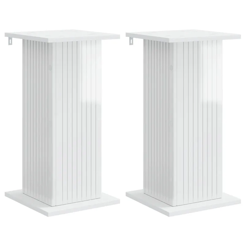 Augalų stovas 2 pcs Itin blizgi balta 30,5 x 30 x 60,5 cm