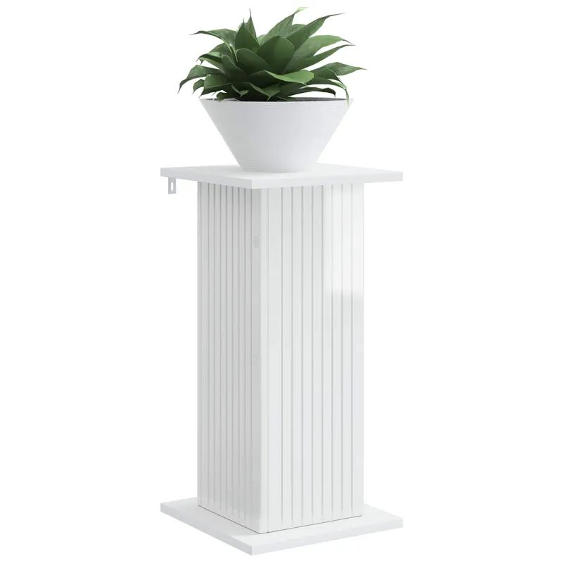 Augalų stovas 2 pcs Itin blizgi balta 30,5 x 30 x 60,5 cm