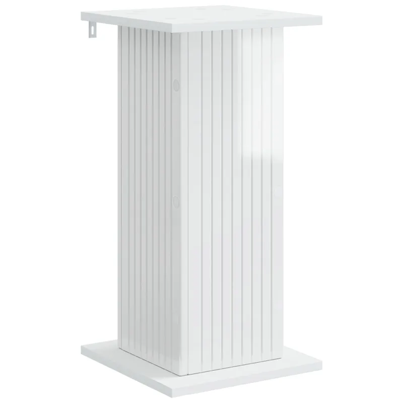 Augalų stovas 2 pcs Itin blizgi balta 30,5 x 30 x 60,5 cm