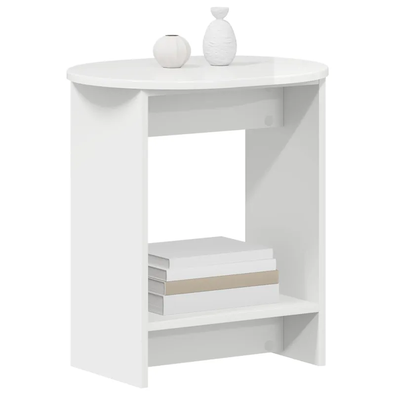 Šoninis stalas Itin blizgi balta 50 x 39,5 x 55 cm