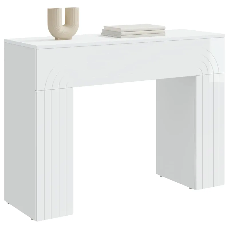 Kavos staliukas Itin blizgi balta 102 x 35 x 75 cm