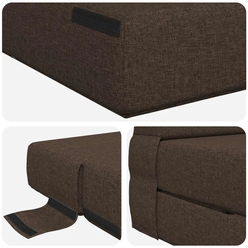 Sulankstomas Sofos Lova Taupe 100 x 80 x 60 cm Audinys