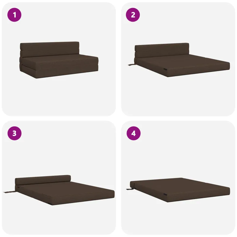 Sulankstomas Sofos Lova Taupe 152 x 86,5 x 60 cm Audinys