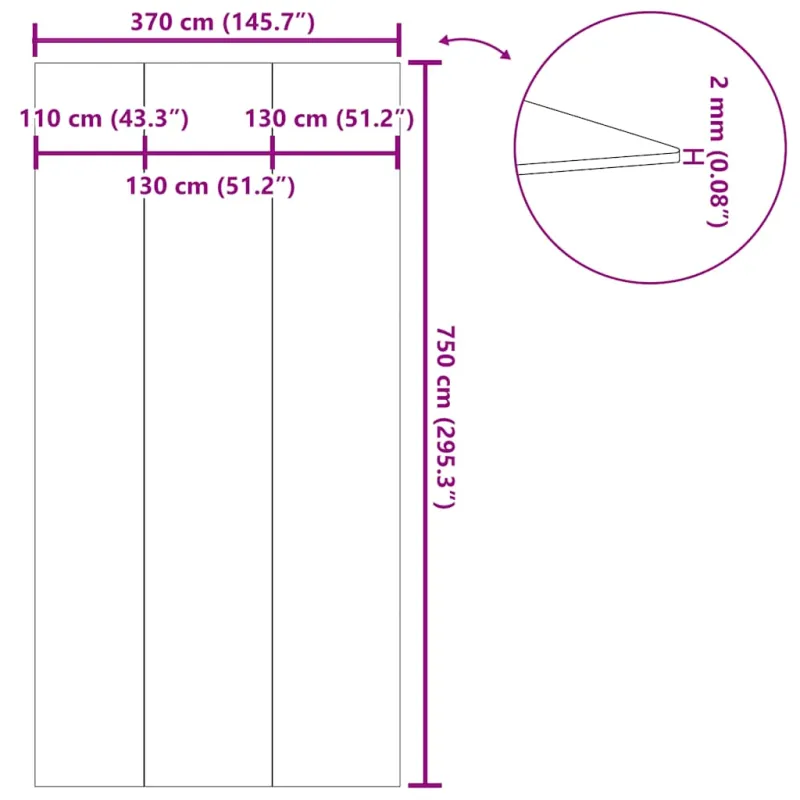 Baseino paklotas, pilkas, 750x370cm, poliesterio geotekstilė