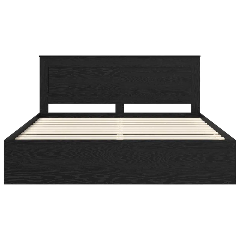 Lovos rėmas Juoda 200 x 200 cm Kietos pušies mediena