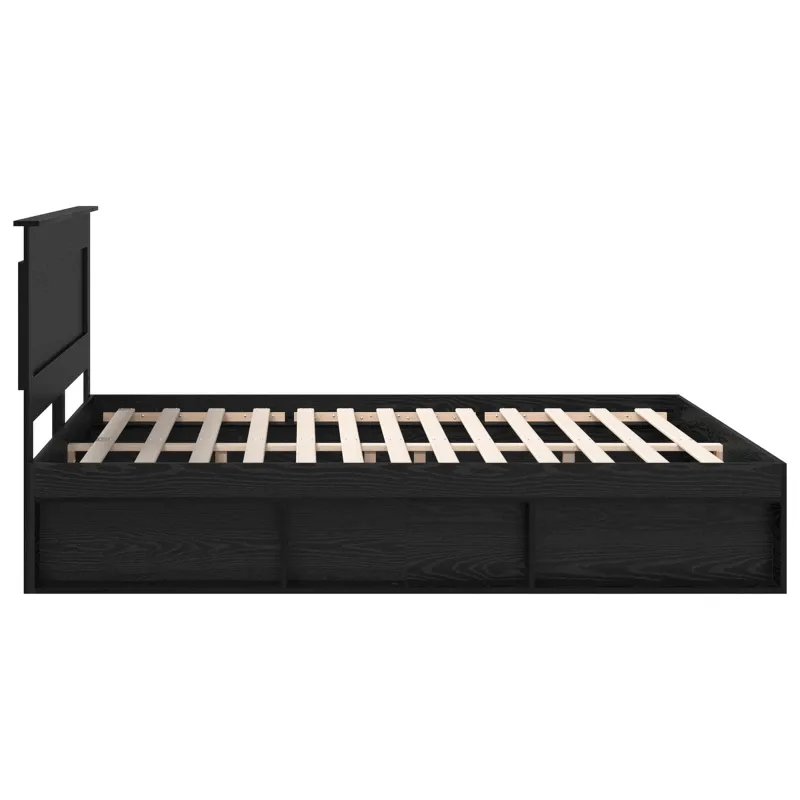 Lovos rėmas Juoda 200 x 200 cm Kietos pušies mediena