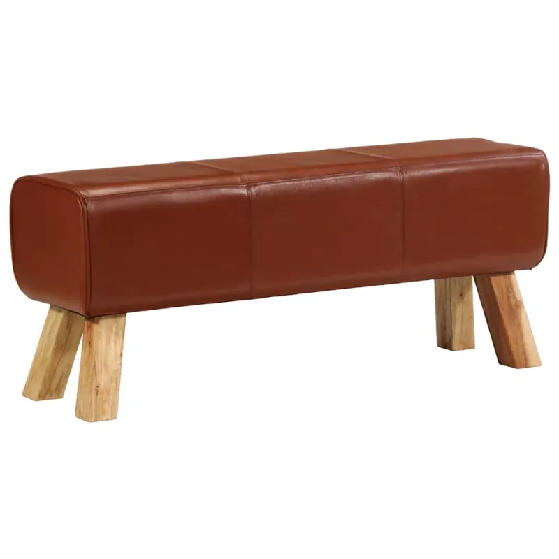 Gimnastikos arklys, rudas, 110cm, tikra oda ir mango masyvas
