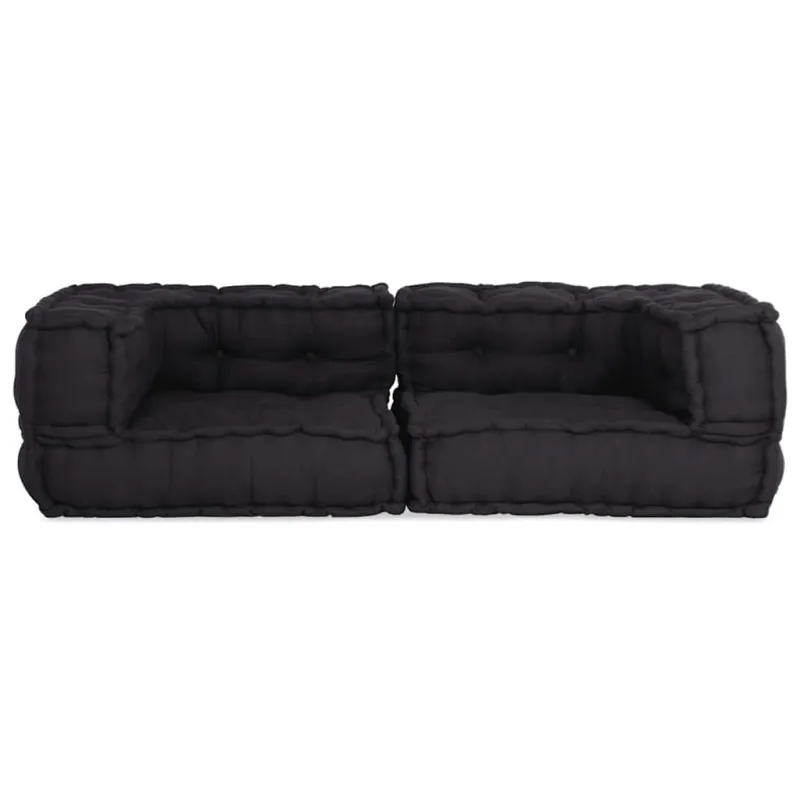 Dvivietė modulinė sofa, antracito spalvos, 140x70x36, audinys