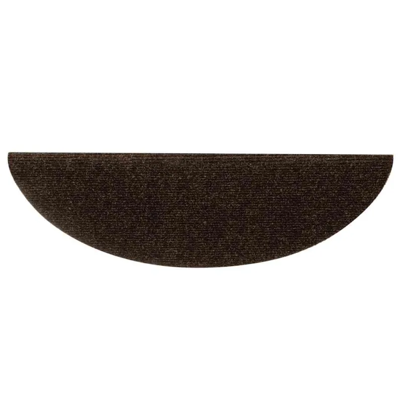 Laiptų kilimėliai, lipnūs, 15 vnt., 56x17x3 cm, rudi, pusapvaliai