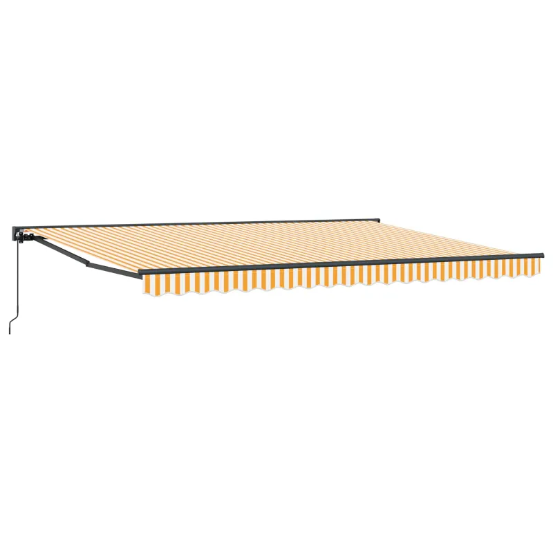 Rankinė sulankstoma markizė Geltona ir balta 4 x 2 m