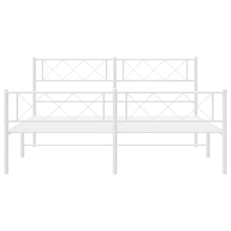 Lovos rėmas su galvūgaliu/kojūgaliu, baltas, 150x200cm, metalas
