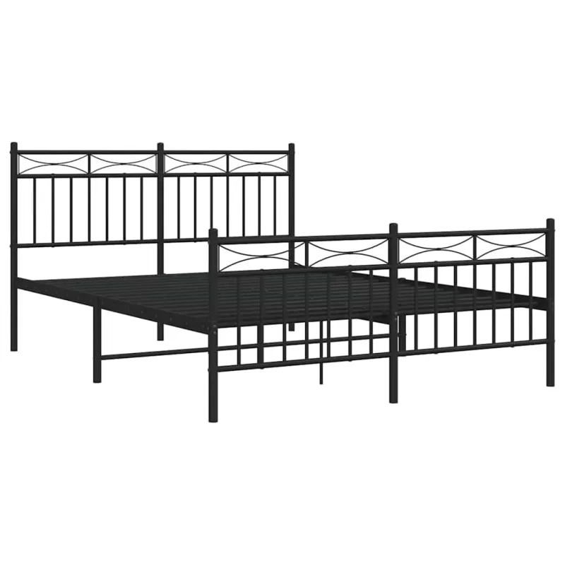 Lovos rėmas su galvūgaliu/kojūgaliu, juodas, 135x190cm, metalas