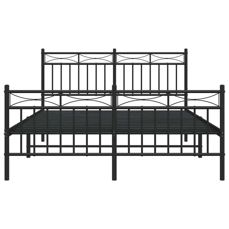 Lovos rėmas su galvūgaliu/kojūgaliu, juodas, 135x190cm, metalas