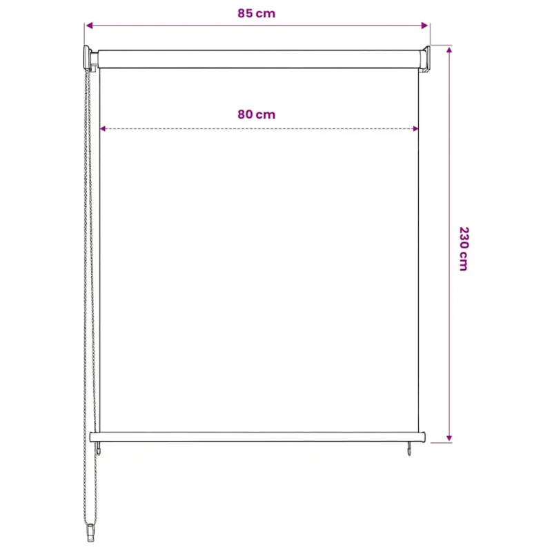 Lauko roletas, kreminės spalvos, 80x230cm, HDPE