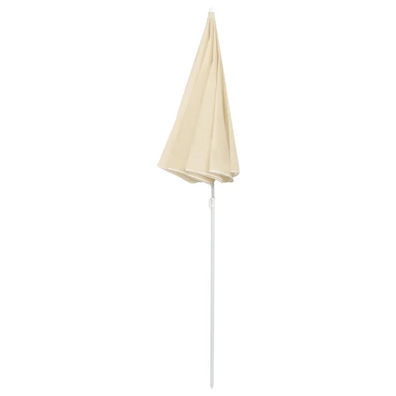 Sodo skėtis nuo saulės su plieniniu stulpu, smėlio, 180cm