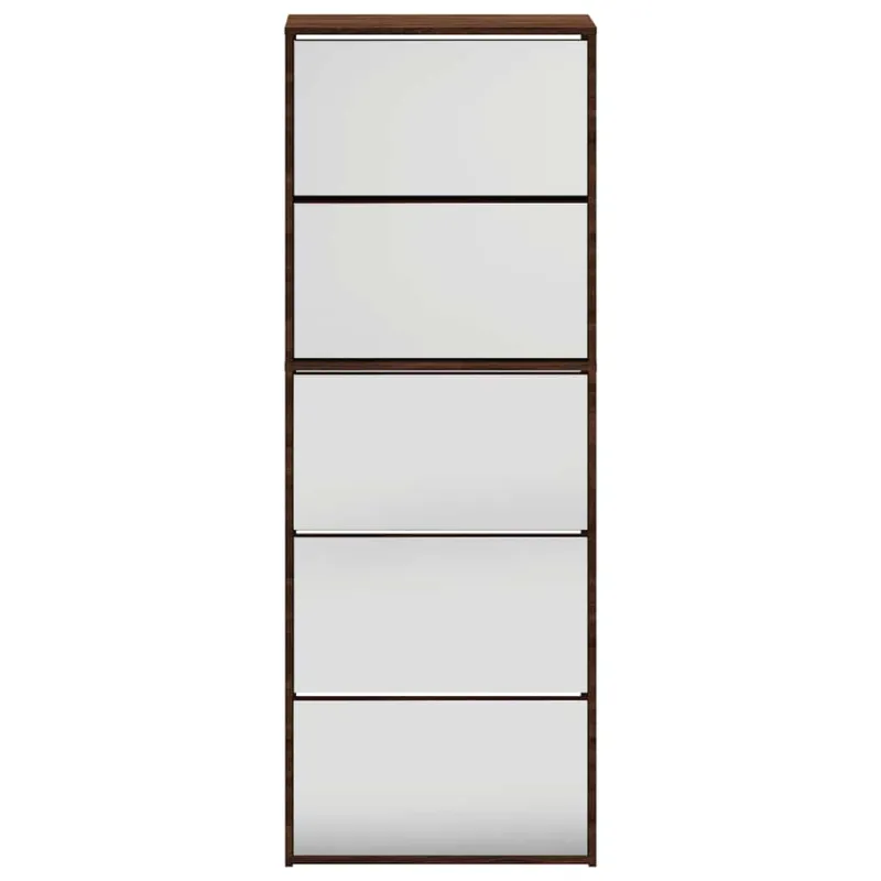 Batų spintelė su veidrodžiu, 5 aukštų, ąžuolo, 63x17x169,5cm