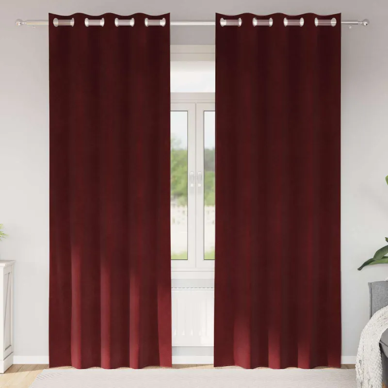 Užtemdymo užuolaidos 2 pcs Vyno raudona 140 x 245 cm Aksomas