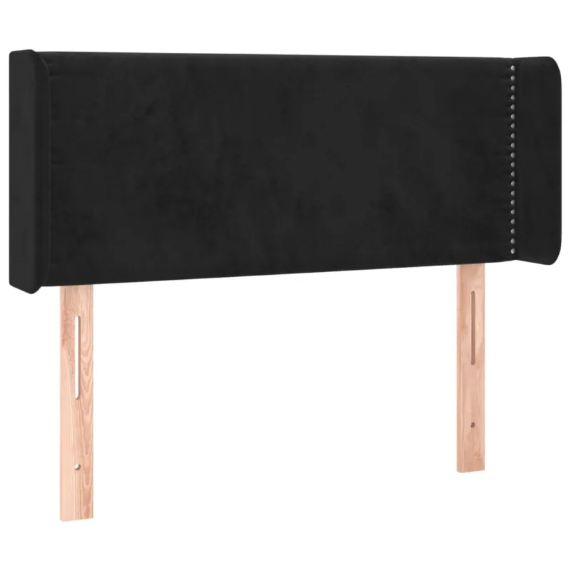 Galvūgalis su LED, juodos spalvos, 93x16x78/88cm, aksomas
