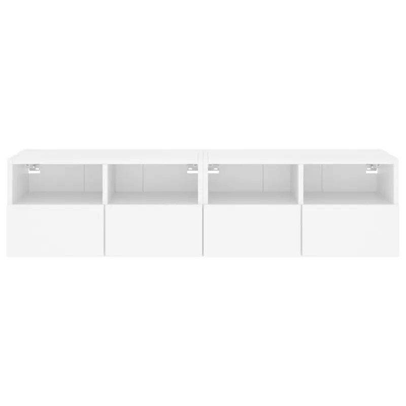 Sieninės TV spintelės, 2vnt., baltos, 60x30x30cm, mediena