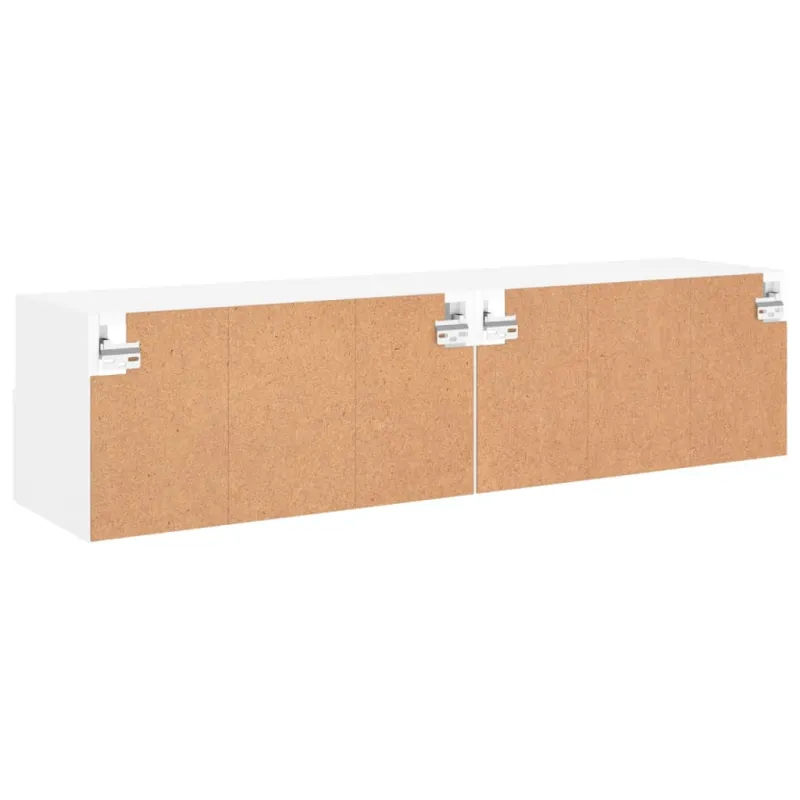 Sieninės TV spintelės, 2vnt., baltos, 60x30x30cm, mediena