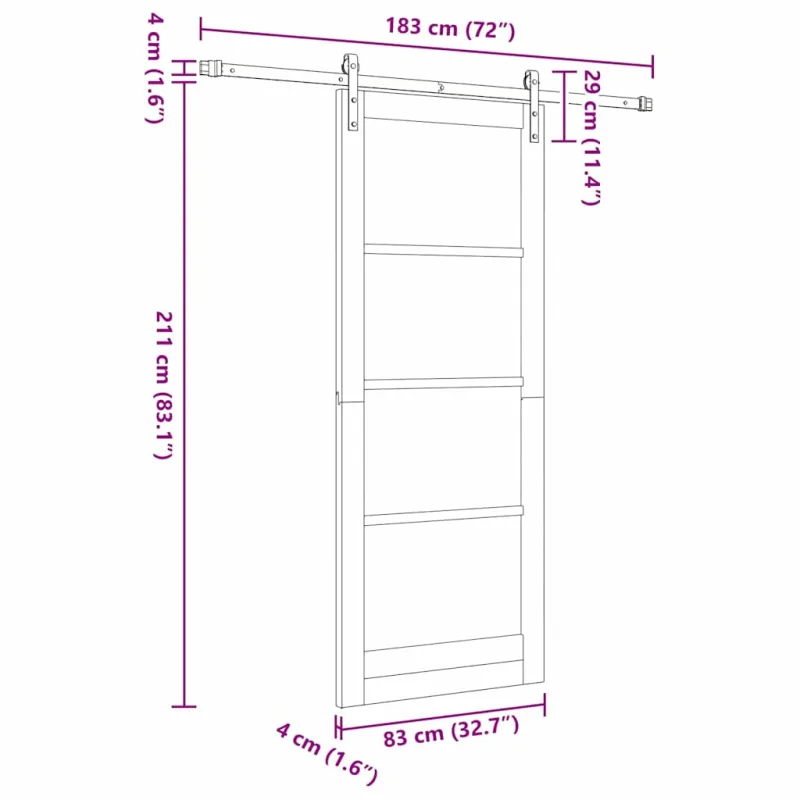 Slankios durys ORKDAL Balta 83 x 211 cm