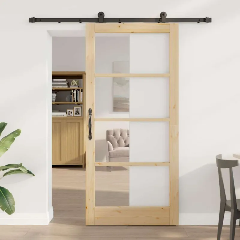 Slankios durys ORKDAL Natūrali ir juoda 93 x 202 cm