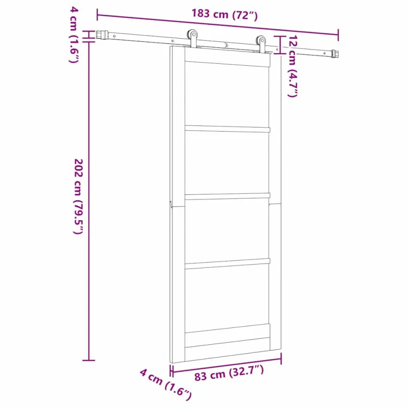Slankios durys ORKDAL Balta 83 x 202 cm