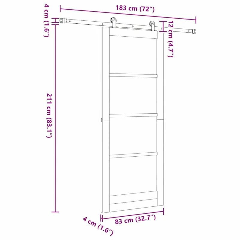 Slankios durys ORKDAL Balta 83 x 211 cm