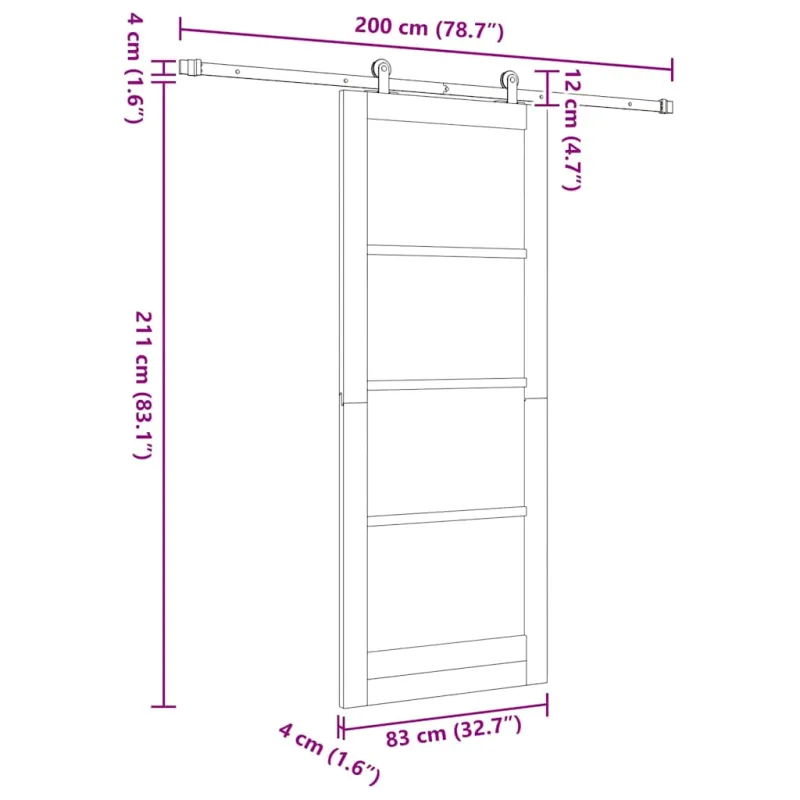 Slankios durys ORKDAL Balta 83 x 211 cm
