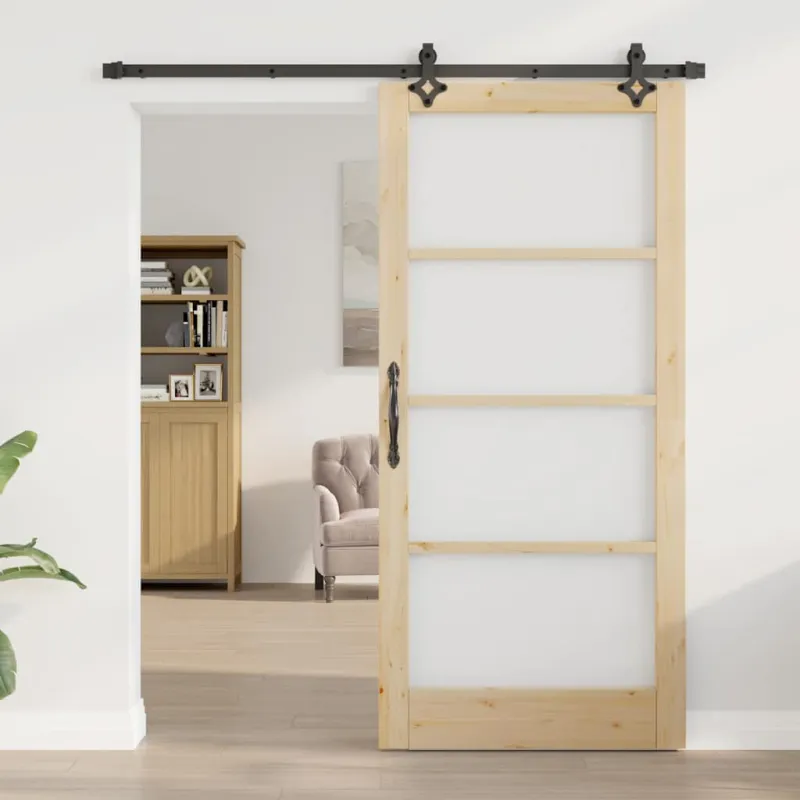 Slankios durys ORKDAL Natūrali ir juoda 93 x 202 cm