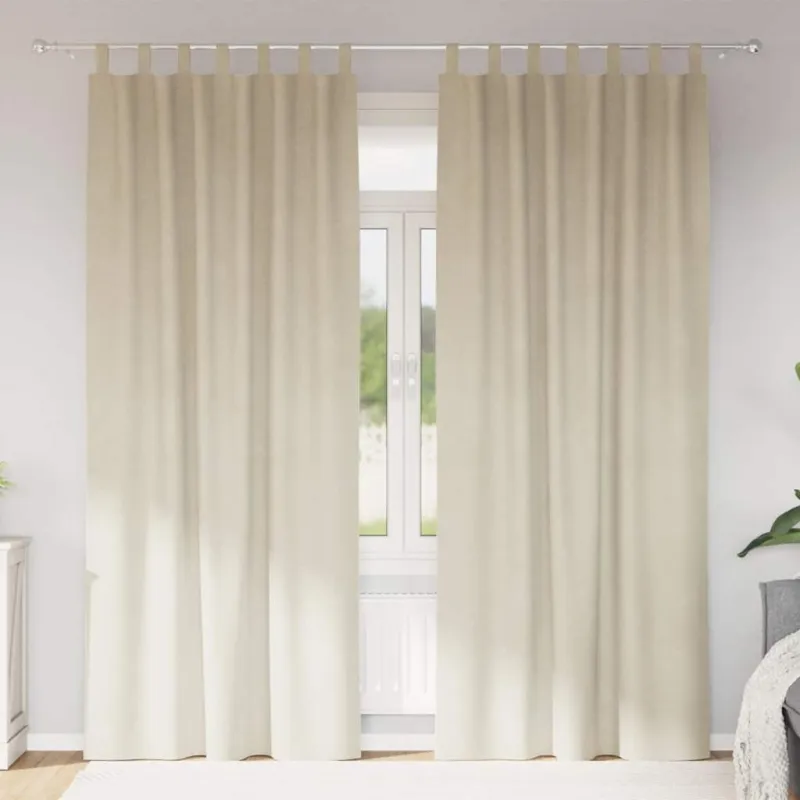 Užtemdymo užuolaidos 2 pcs Kreminė 140 x 225 cm Aksomas