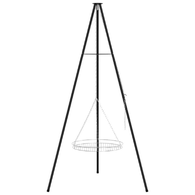 Laužavietės trikojis 2 pcs Juoda Plienas